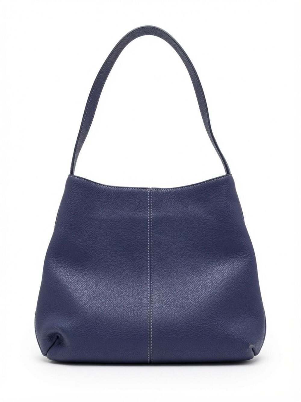Authentic Scuola del Cuoio Firenze Purpleish-Navy Pebbled Leather Hobo Bag